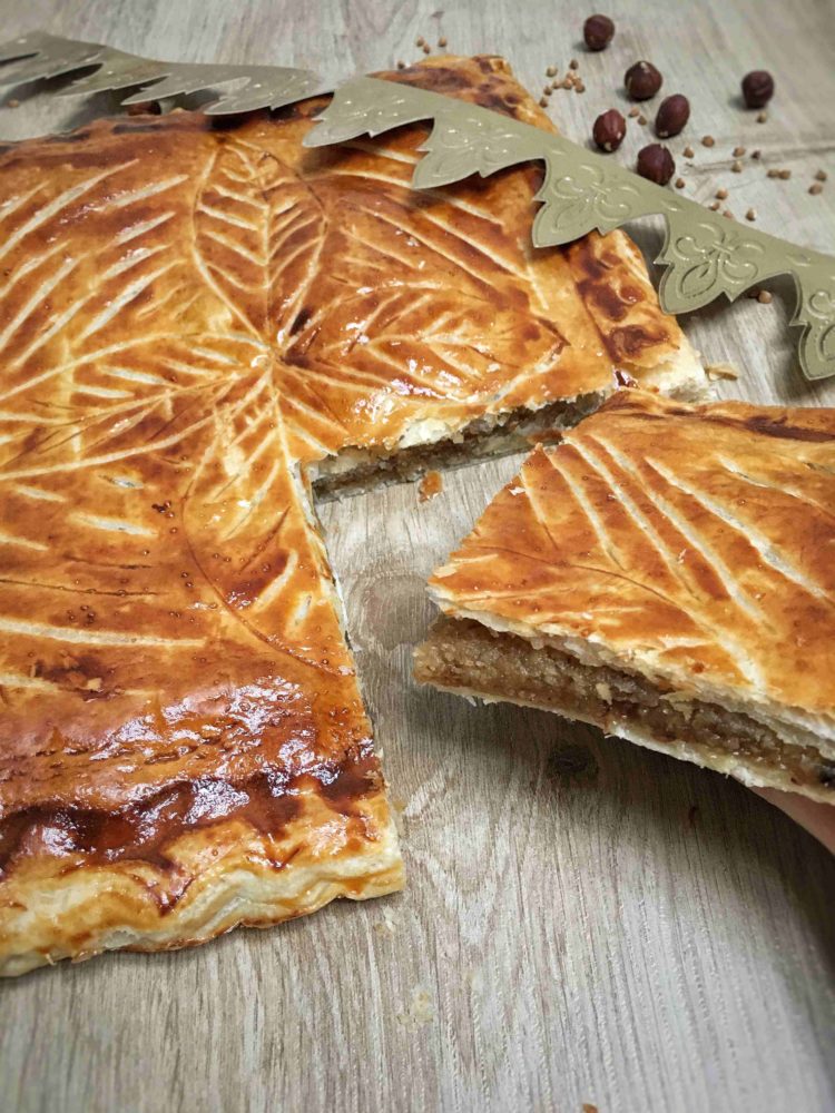 Galette des Rois à la crème de noisette au Beurre Bordier au Sarrazin et caramel de Sarrazin