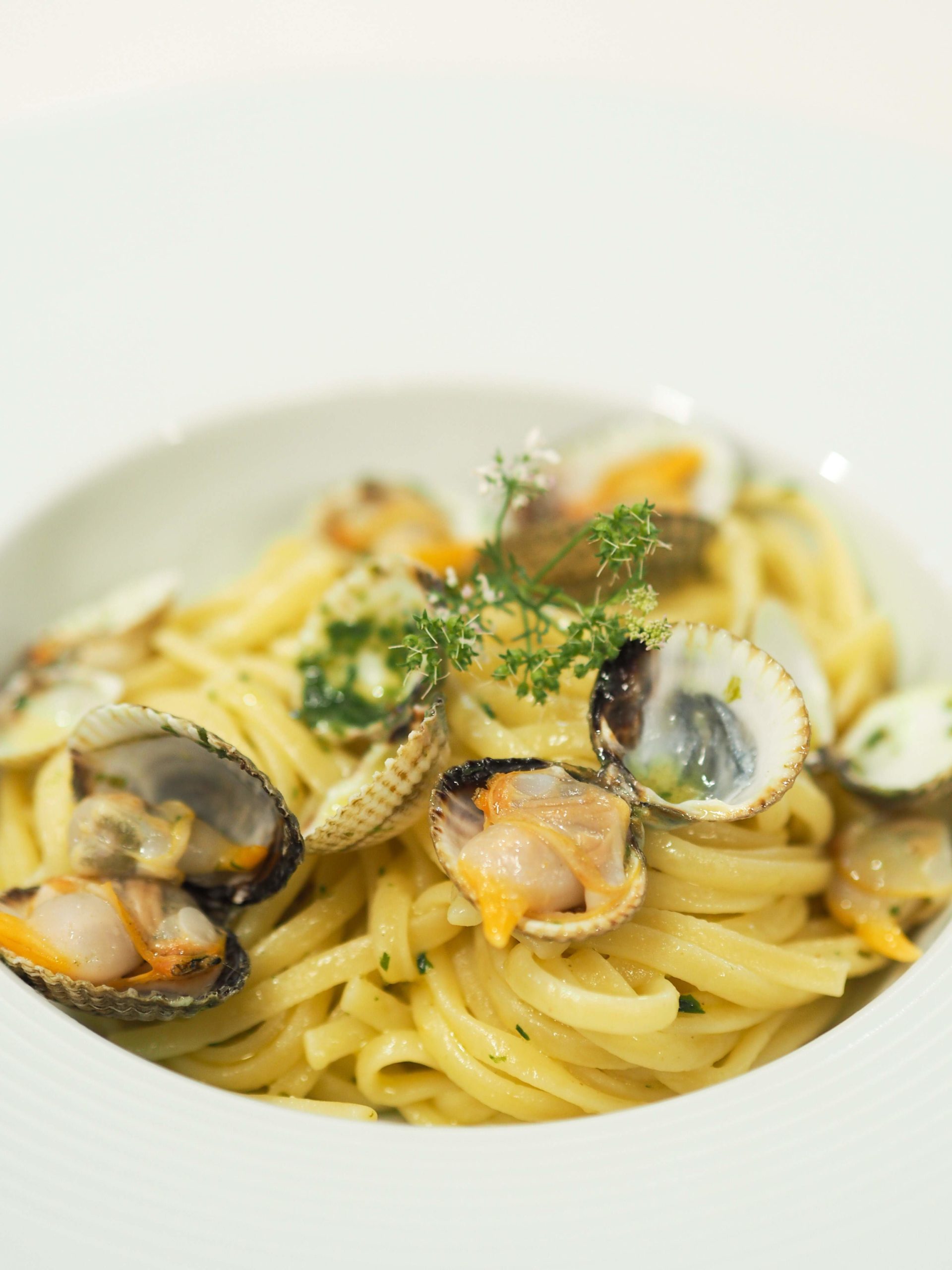 Linguini alle Vongole with Bordier Wild Garlic and Kampot Pepper