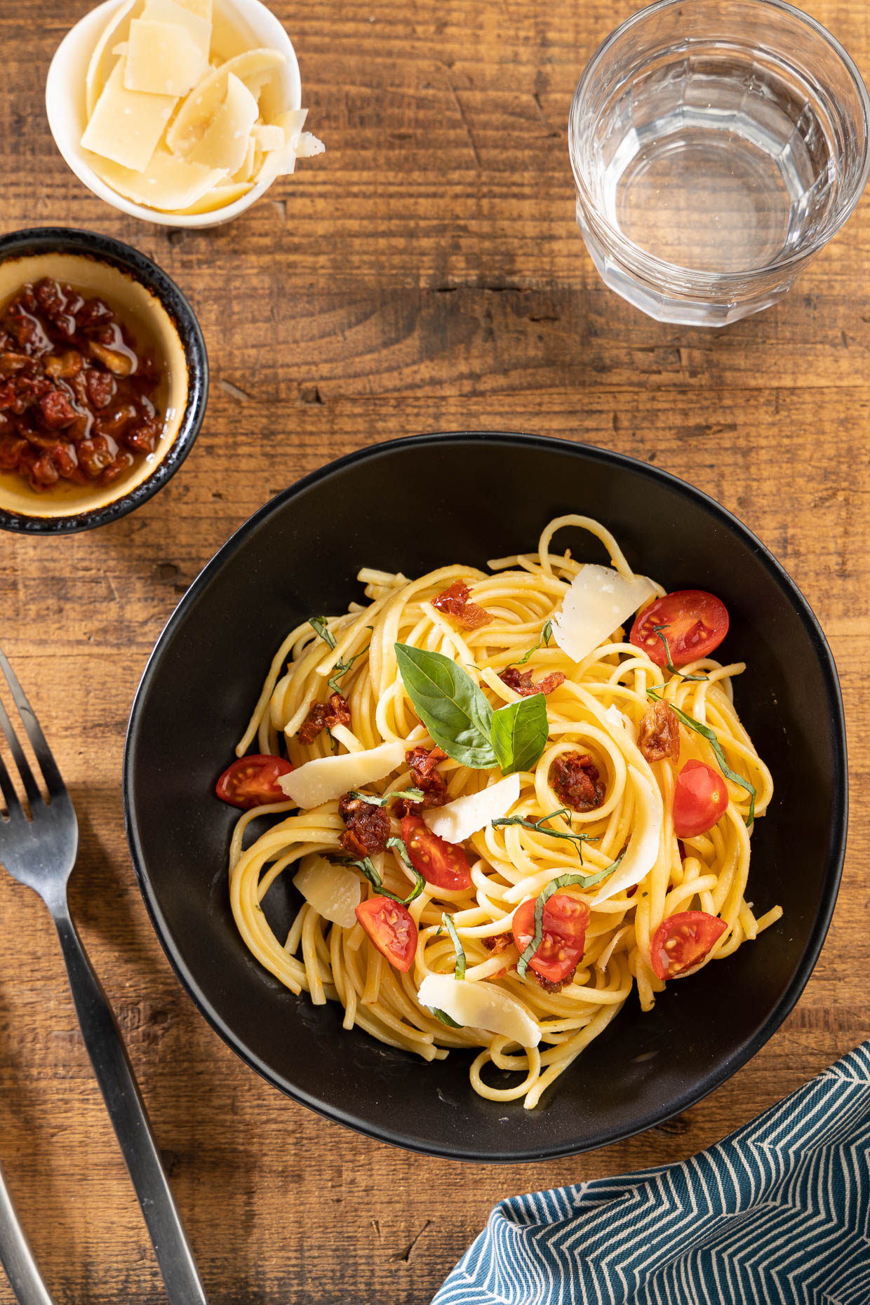 Linguine Pasta with Bordier Tomato and Basil Butter