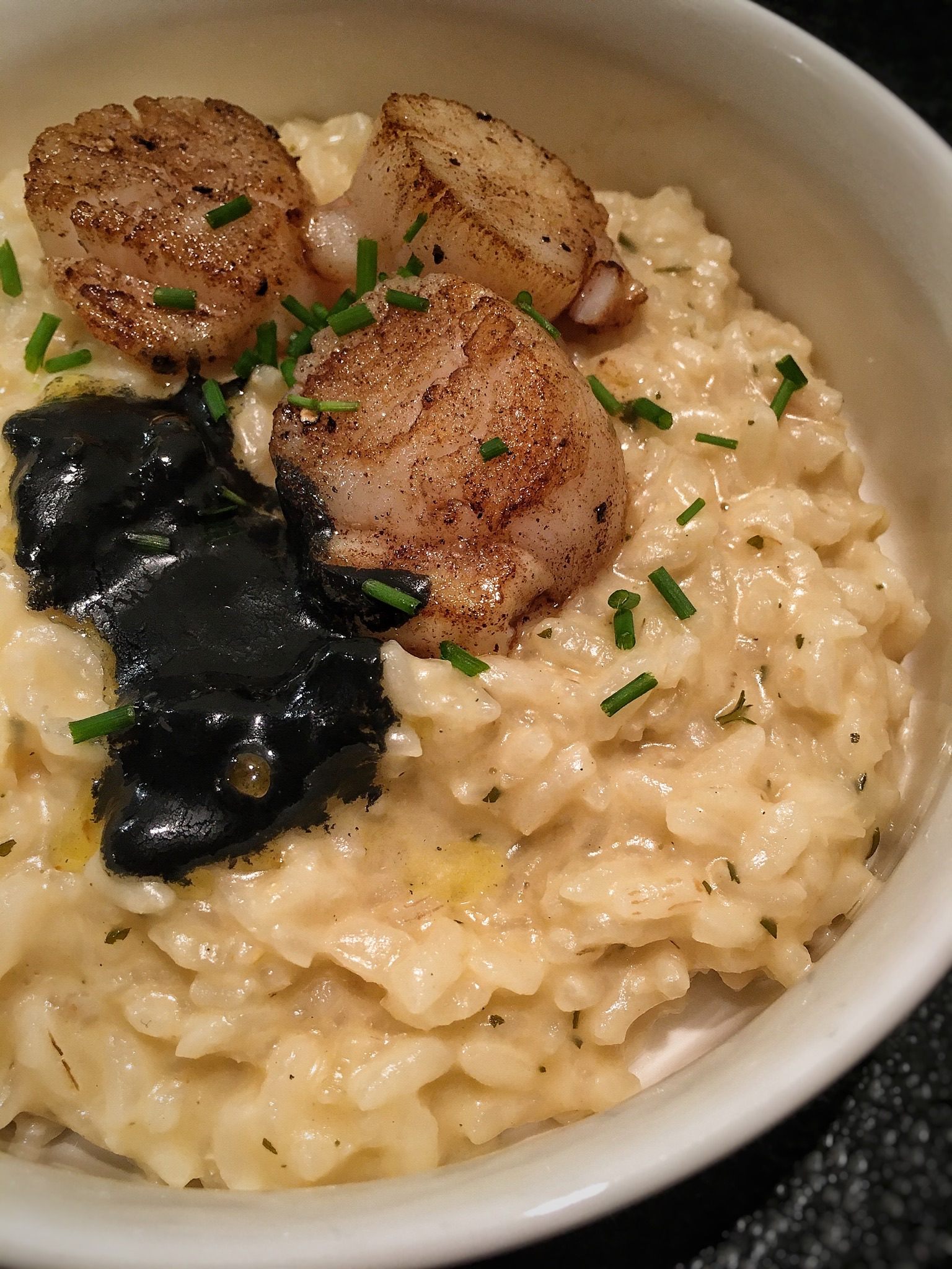 Risotto with Bordier Butter & Caviar and Snacked Scallops