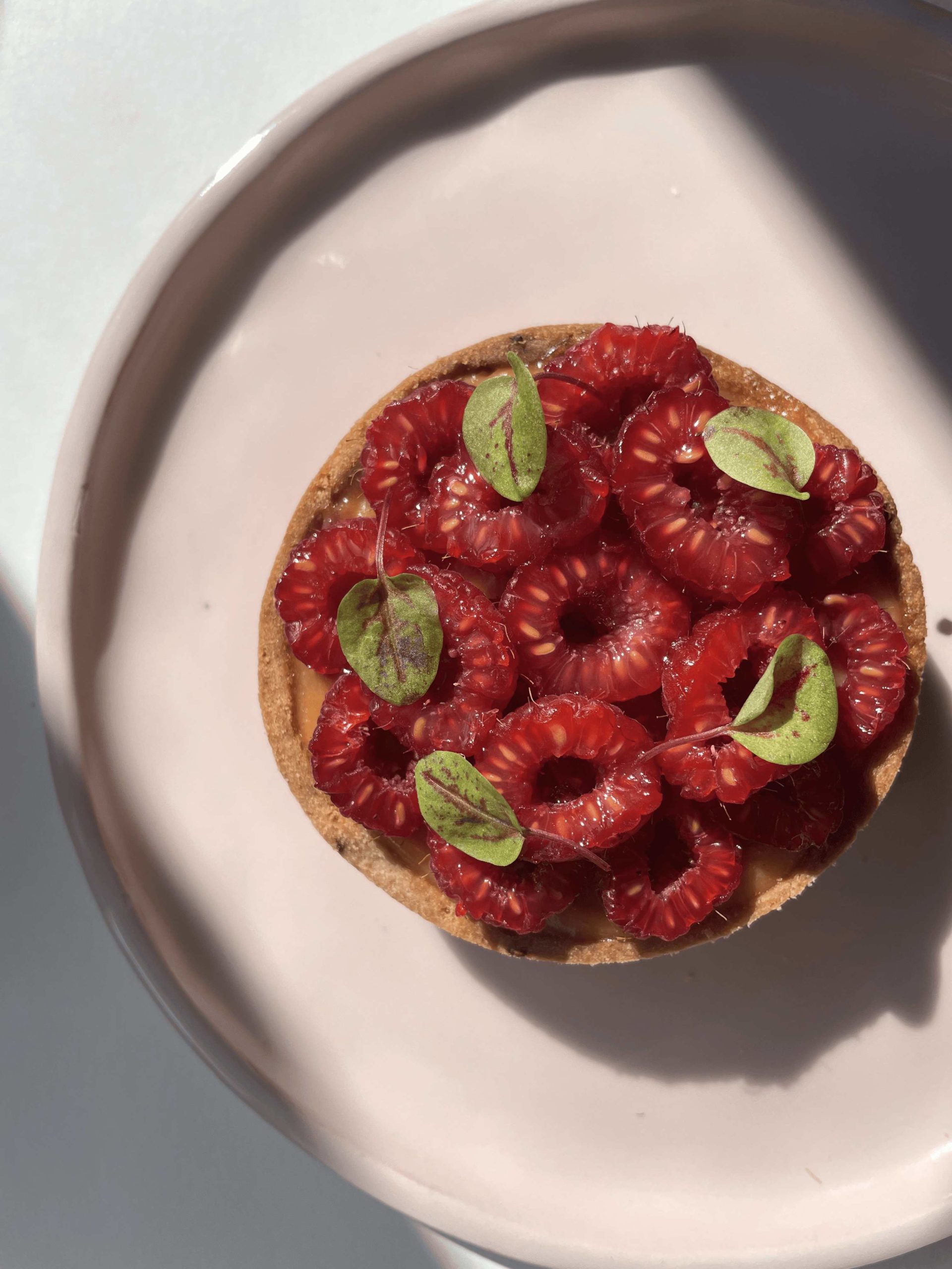 Bordier Raspberry Butter Tartlet with fresh raspberries and lemon